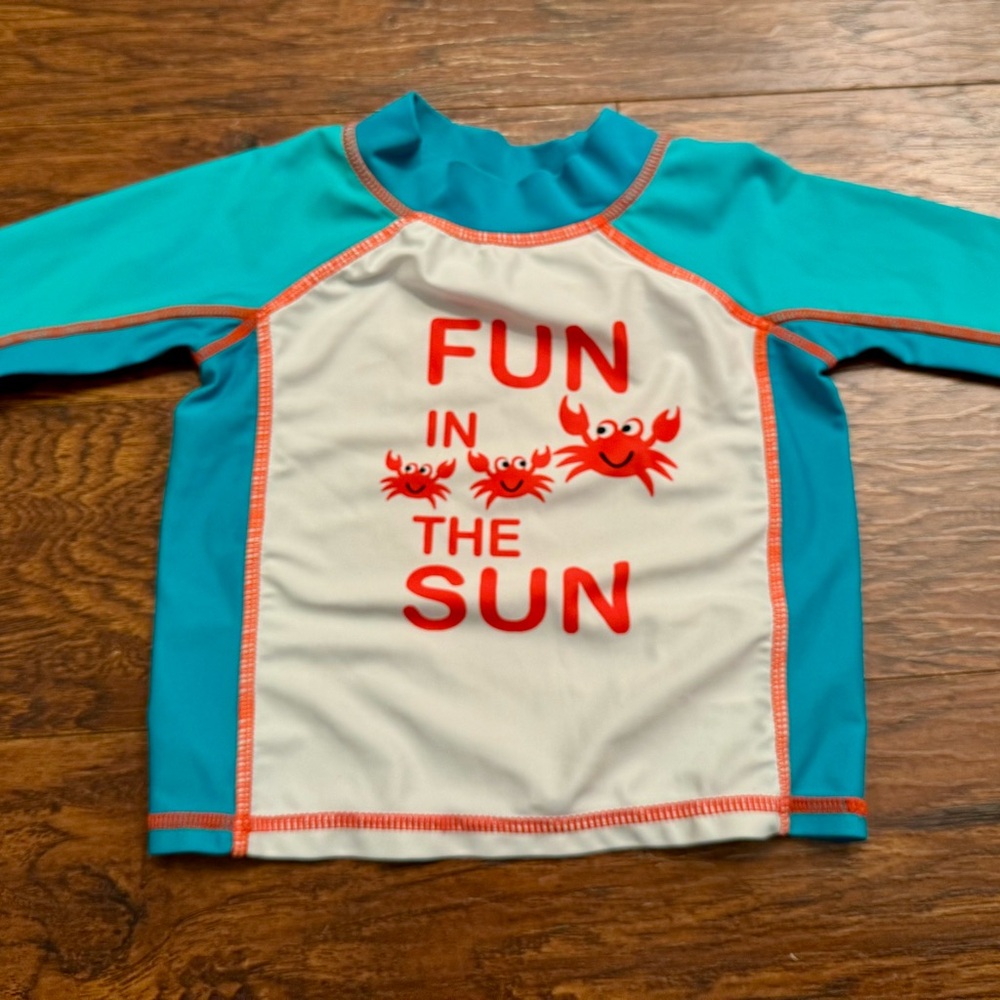 Wonderkids Turquoise and White Kids Rash Guard